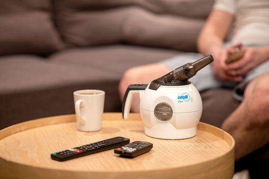 WellO2 device on a coffee table