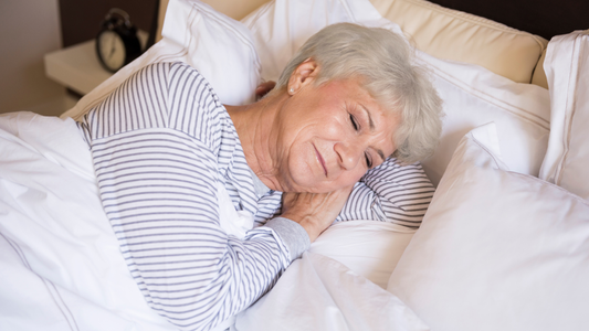 A senior woman sleeping peacefully