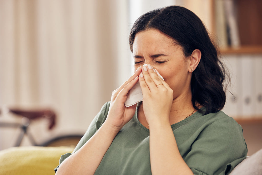 A person sneezing